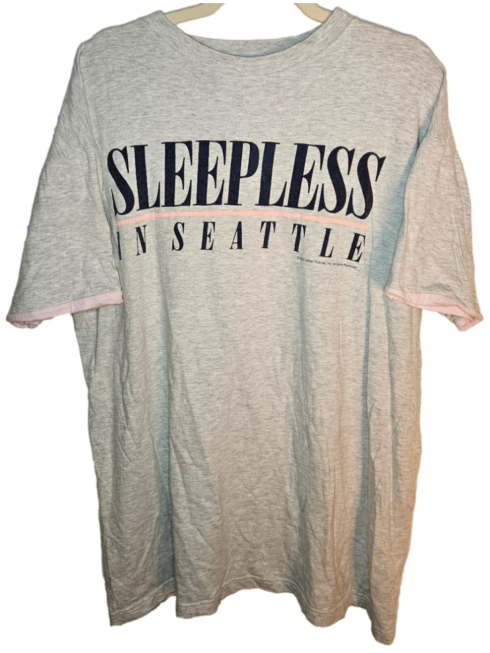 Sleepless in Seattle Movie T Shirt 1993 TriStar Pictures Gray Graphic Tee Large